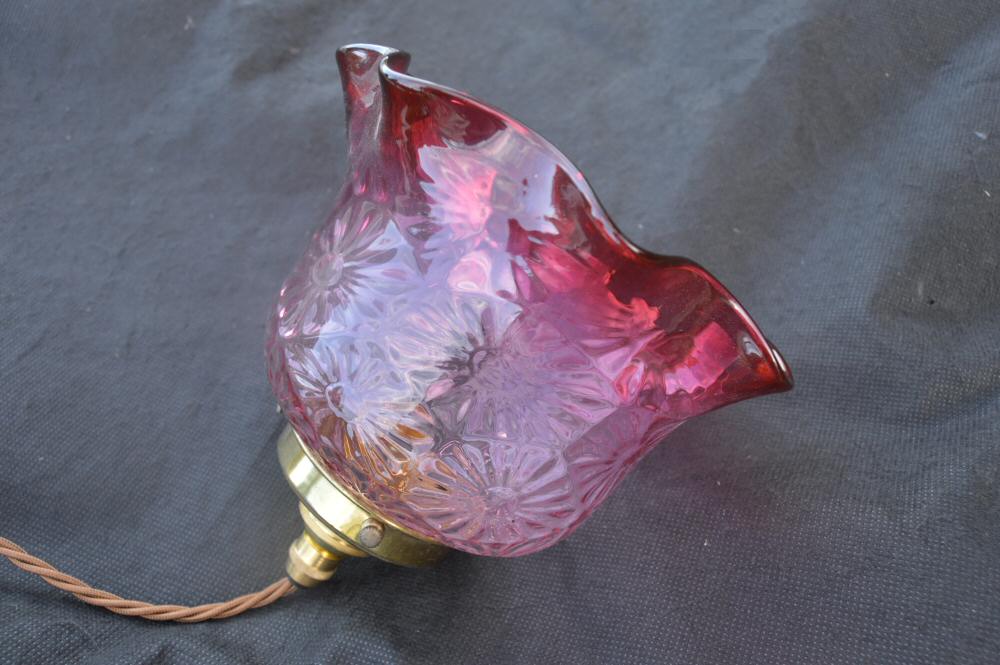 Circa 1930 Cranberry Ceiling Light