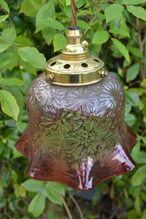 Circa 1930 Cranberry Ceiling Light