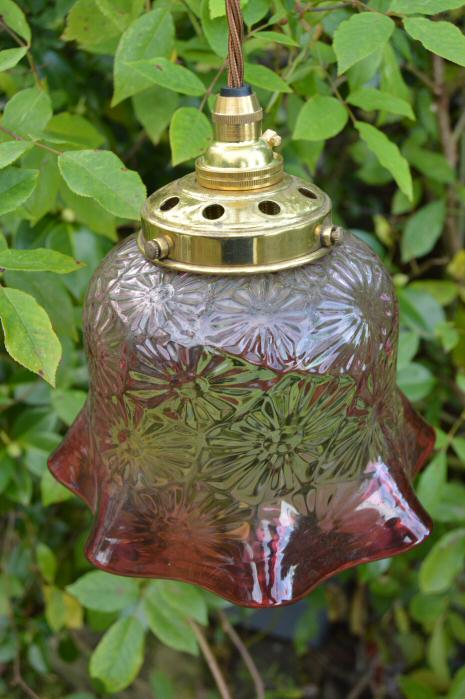 Circa 1930 Cranberry Ceiling Light