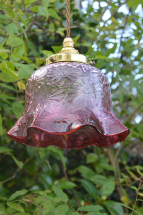Circa 1930 Cranberry Ceiling Light