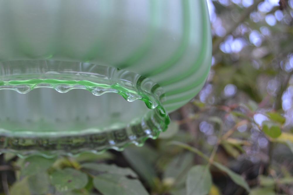 Circa 1920 Green fluted ceiling light