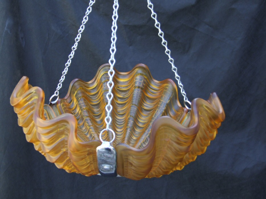 Dark Amber Art Deco Shell Ceiling Light