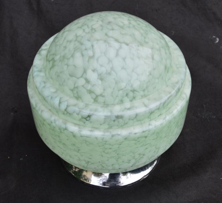 Mottled soft Green Art Deco Globe Ceiling Light