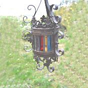 Petite Cylindrical Victorian stain glass Lantern
