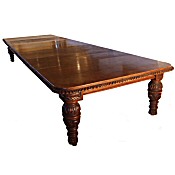 Victorian oak extending dining table to seat 20