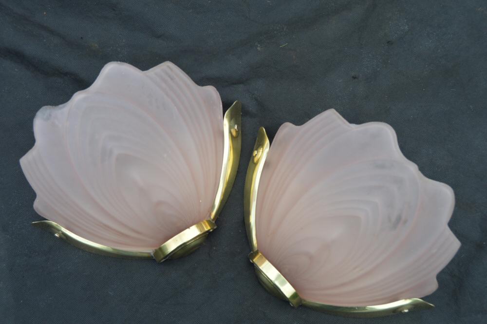 oft Pink Art Deco Petal Wall Lights 