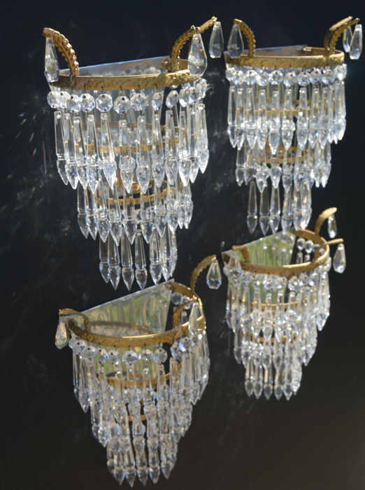 Set of 4 Mid 20th Century Icicle Drop Wall Lights