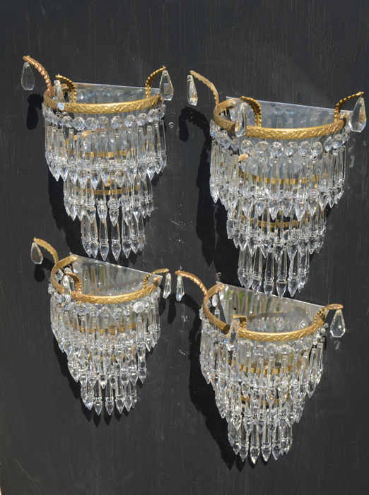 Set of 4 Mid 20th Century Icicle Drop Wall Lights