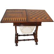Early Victorian games table work box