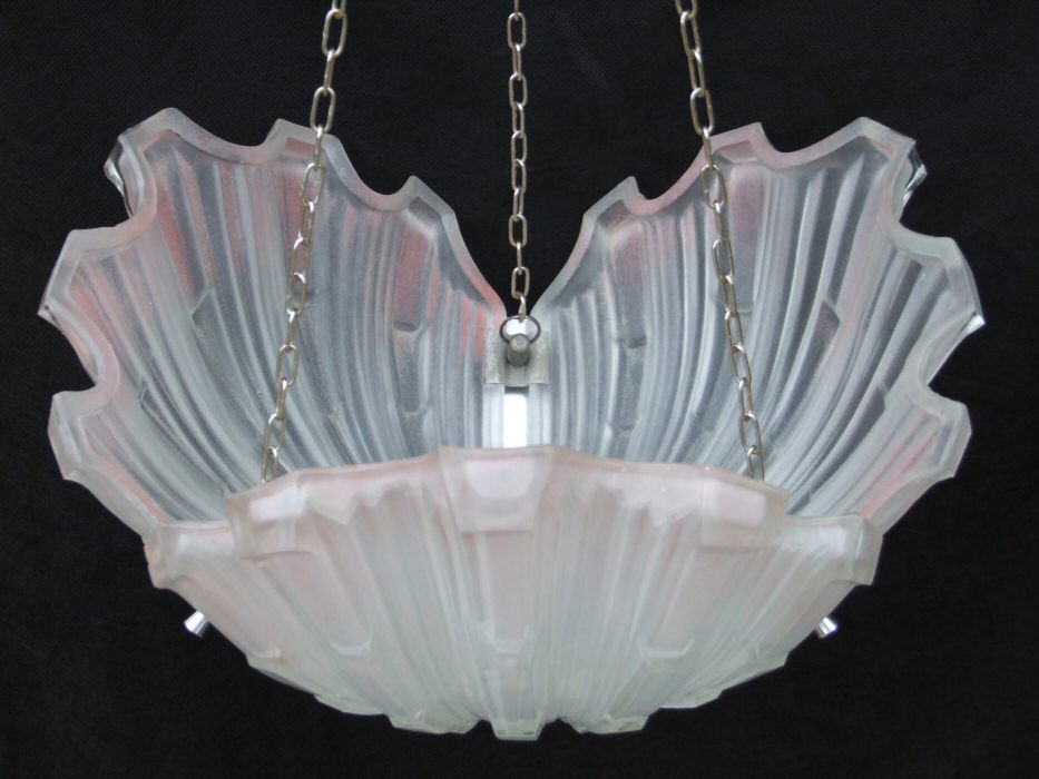 Art Deco Pink Shell Ceiling Light