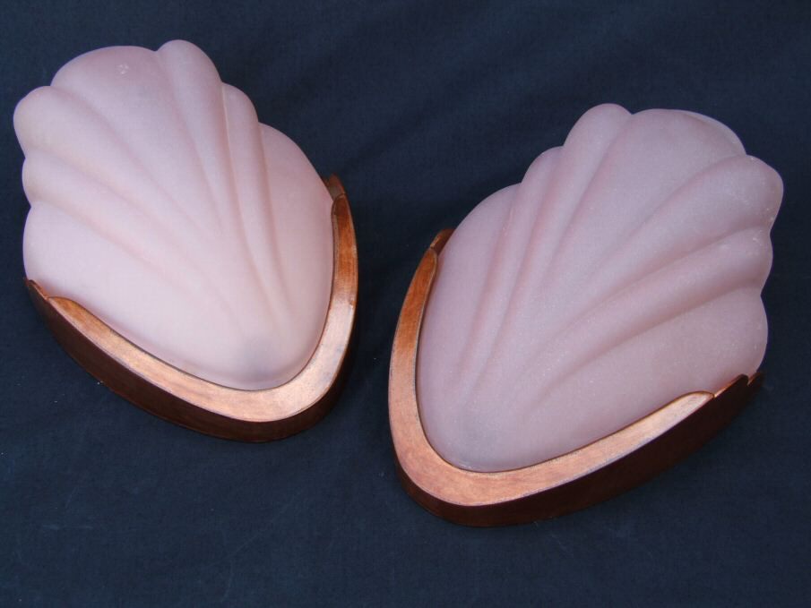 Pair of Art Deco Pink Wall Lights