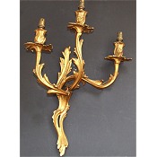 3 arm Gilt Brass Wall sconce 
