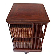 Edwardian inlaid revolving bookcase