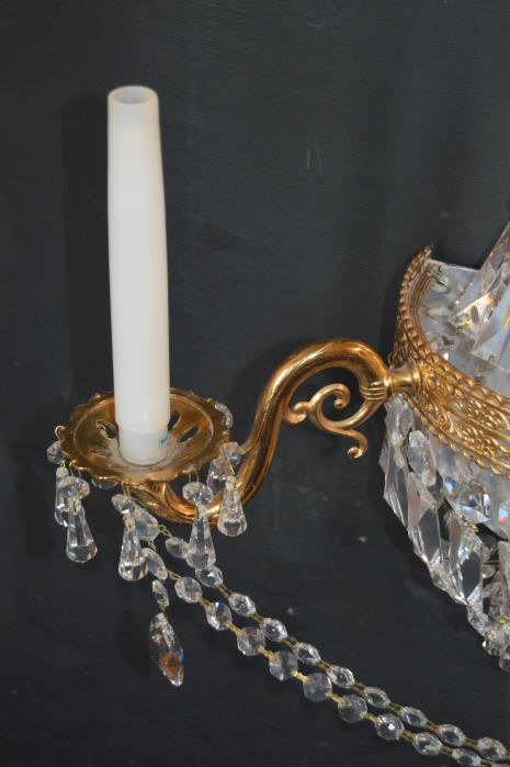 Large Crystal Twin Arm Purse Wall Light