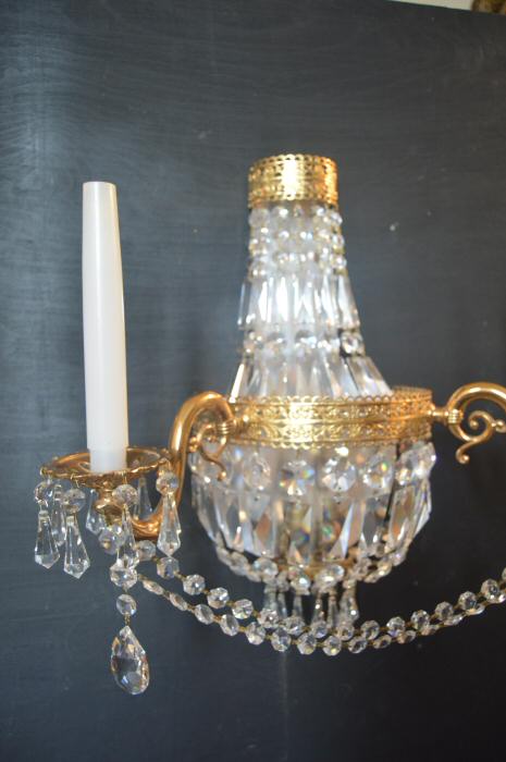 Large Crystal Twin Arm Purse Wall Light