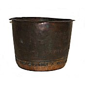 large Victorian copper log bin