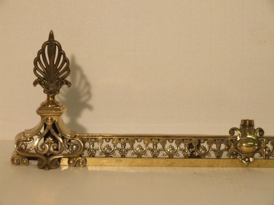 Victorian French extending brass fender