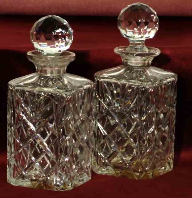 Pair of decorative 20th Century decanters