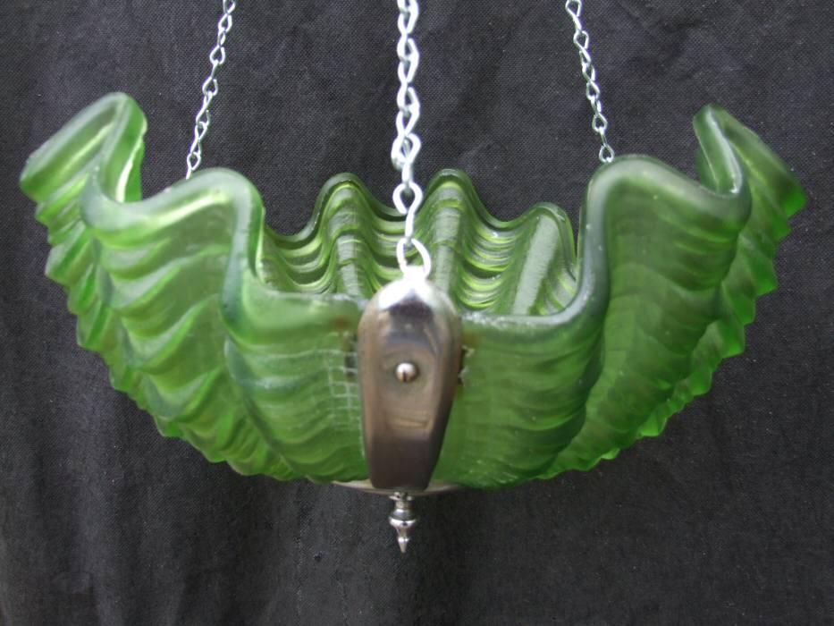 eep Green Art Deco Shell Ceiling Light