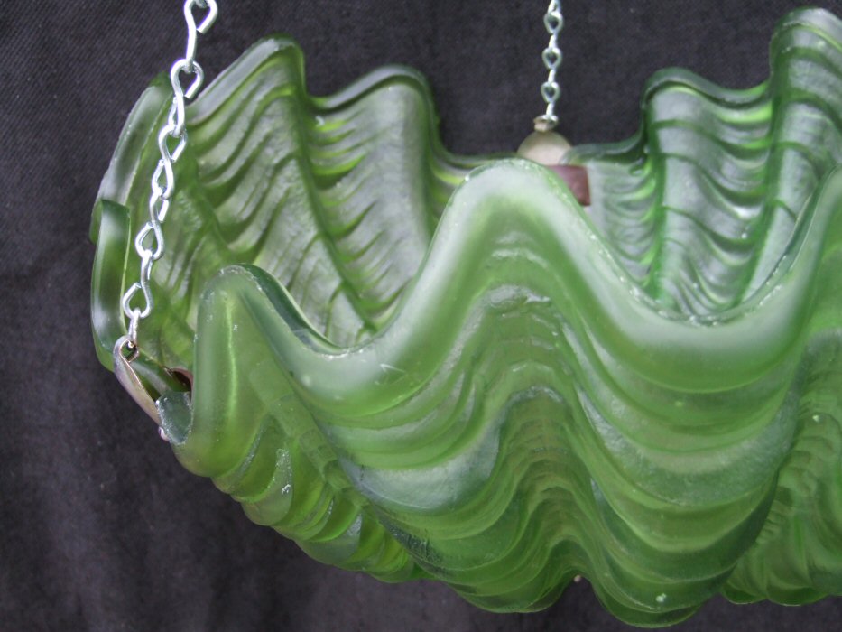 eep Green Art Deco Shell Ceiling Light