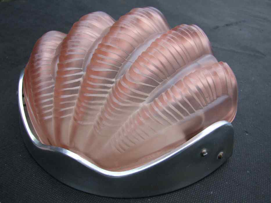 Pair of Soft Pink Art Deco Shell Wall Lights 