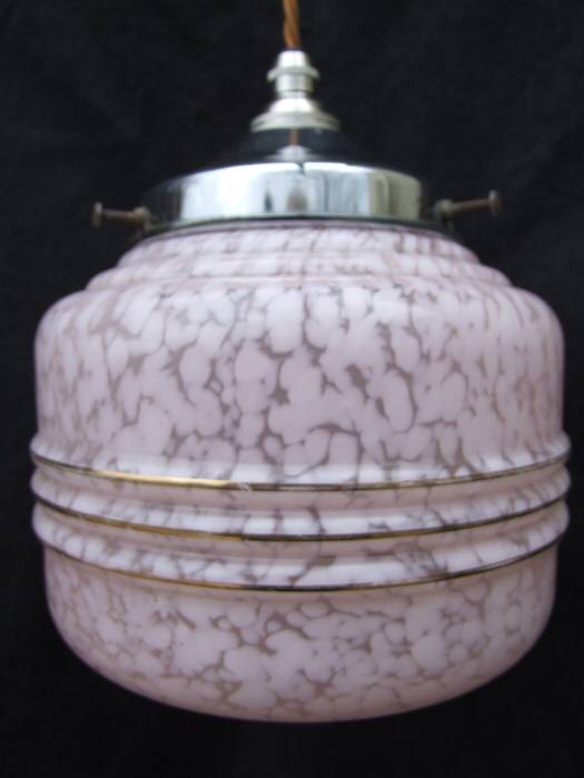 Mottled Pink Art Deco Ceiling ligh