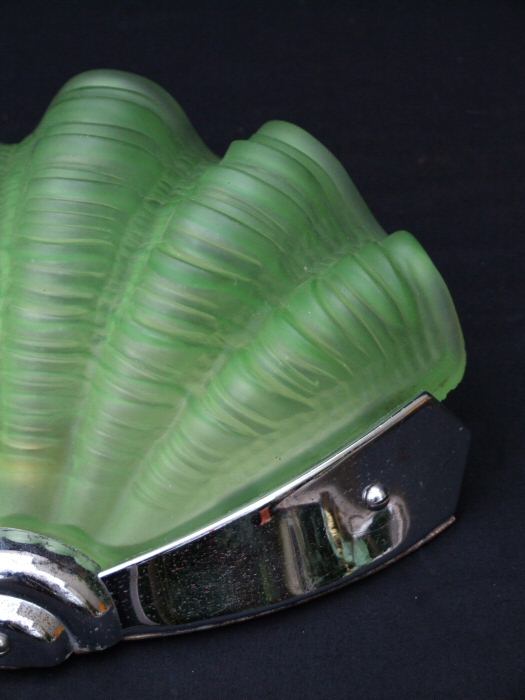 Pair of Green Shell Art Deco Wall Lights