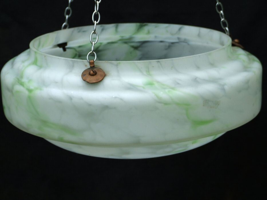 Mottled Green Deco Ceiling Light