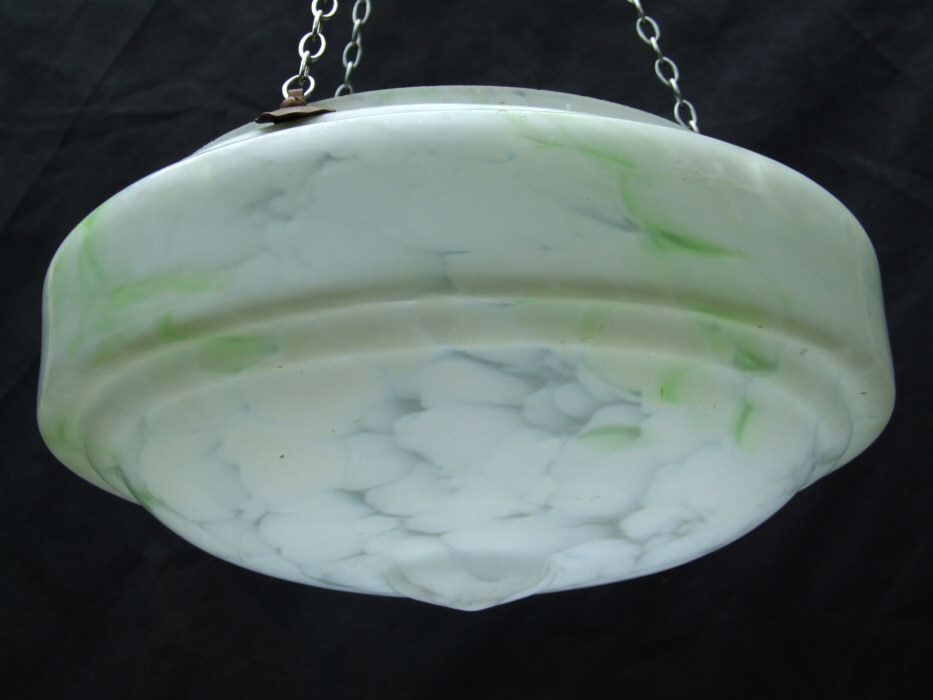 Mottled Green Deco Ceiling Light