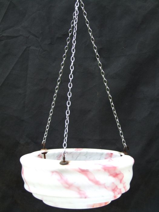 Art Deco Mottled Pink Ceiling Light