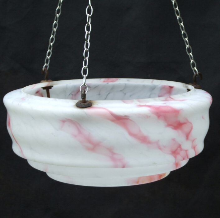 Art Deco Mottled Pink Ceiling Light