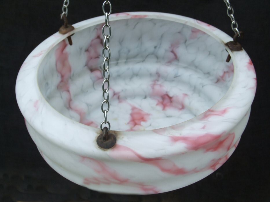 Art Deco Mottled Pink Ceiling Light