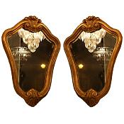small pair of antique gilt mirrors