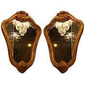 small pair of antique gilt mirrors