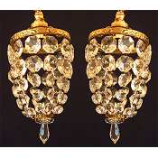 small pair of antique chandeliers