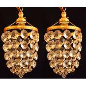 small pair of matching antique chandeliers