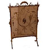 Edwardian brass firescreen