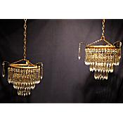 pair of Edwardian crystal chandeliers