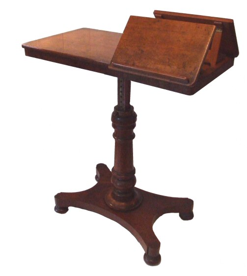 Victorian mahogany double adjustable reading stand