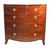 Georgian mahogany inlaid bowfront chest of drawers