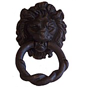 Victorian lion mask door knocker