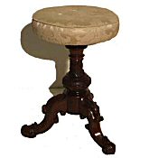 Victorian walnut revolving piano stool