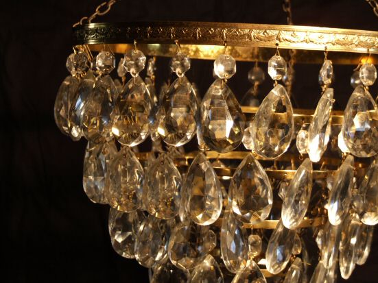 Edwardian 6 Tier Almond Drop Chandelier