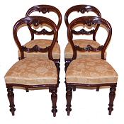 4 Victorian balloon back dining chairs 