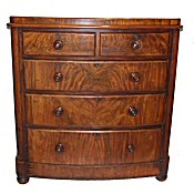 Victorian mahogany bowfront chest of drawers
