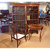 large Edwardian inlaid bookcase