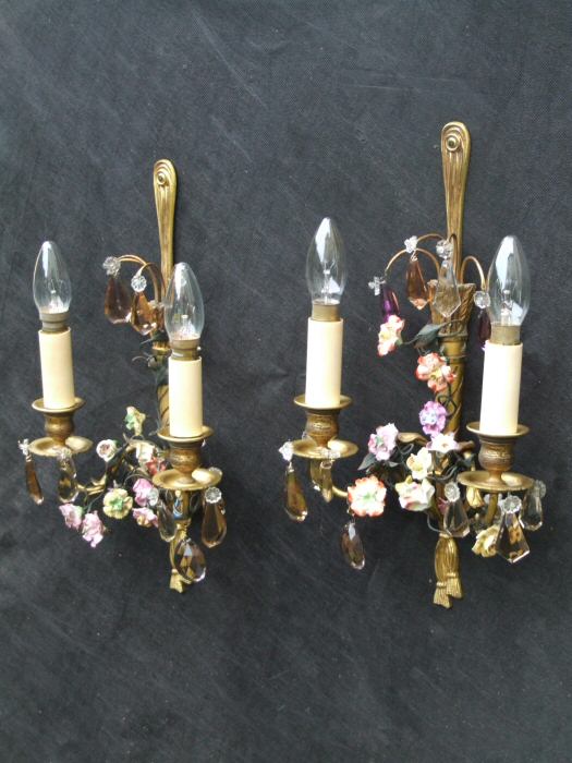 Stunning Pair of Early 20th Century Decorative Wall Lights