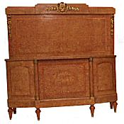 Edwardian birds eye maple french double bed