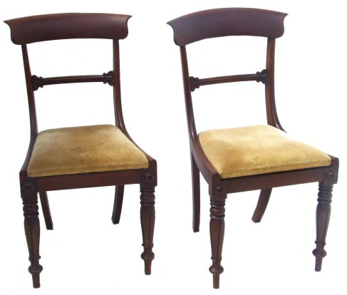 Set of 6 William IVth bar back mahogany dining chairs