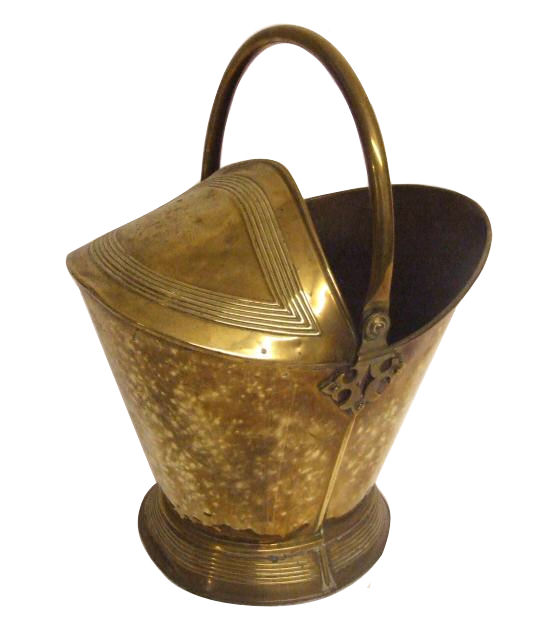 Edwardian brass coal bin